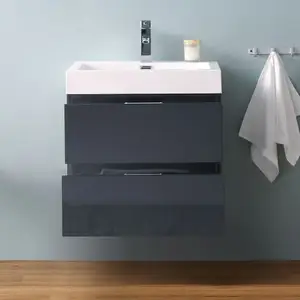 hot sell wall hung modern bathroom cabinet waterproof bathroom vanity units with two drawers
