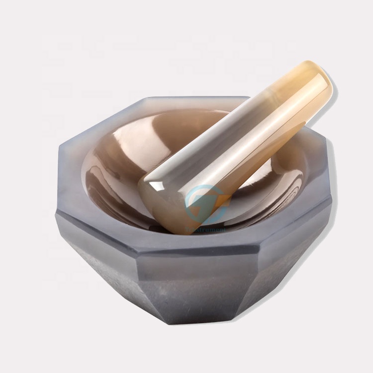 Маленький миниатюрный натуральный агатовый раствор и пестик ID = 50 мм, внешний диаметр 2 дюйма = 70 мм для лабораторной шлифовки