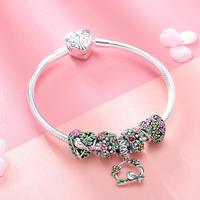 BAGREER SCB804 Top qualität exquisite bunte blume muster frühling zweig bereich mit vogel nach Armreifen und charme armband
