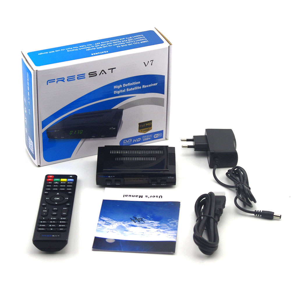 best V7 HD DVB-S2 receptor digital de satélite freesat ningún plato soporte youtube youporn cccam biss clave powervu