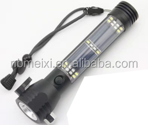 Luz de antorcha LED recargable Solar de 3W, luz de emergencia LED, linterna LED con martillo de brújula y cortador de cinturón - Product Image 2
