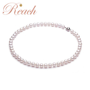 R. Gemma. Commercio all'ingrosso classico vicino rotondo 6-7mm perla d'acqua dolce vera <span class=keywords><strong>collana</strong></span> <span class=keywords><strong>di</strong></span> <span class=keywords><strong>perle</strong></span> prezzo per le signore - Product Image 4