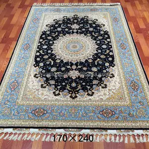 5.5x8ft handmade turkish persian design indian hand knotted wool and silk rugs