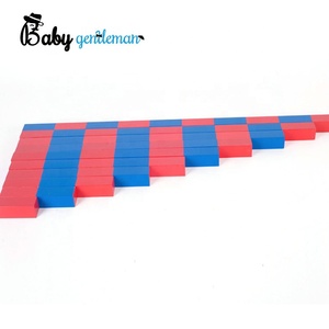 Set di Barre Frazionarie in Legno Rosso e Blu Montessori, Ausilio Didattico per l'Apprendimento della <span class=keywords><strong>Matematica</strong></span> per Bambini Z12071F - Product Image 2