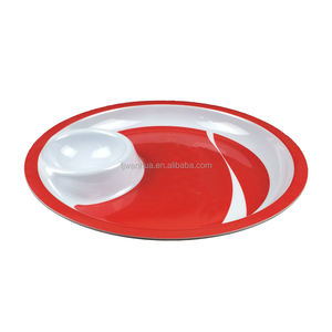 Assiette à tremper en mélamine personnalisée, <span class=keywords><strong>pas</strong></span> <span class=keywords><strong>cher</strong></span> avec plateau à sauce - Product Image 5