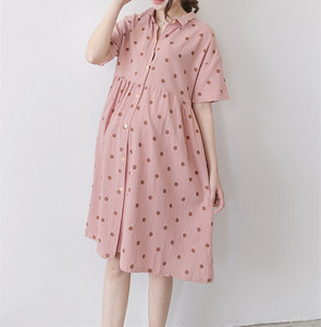 Ropa al por Mayor para Mujeres Coreanas, Vestidos <span class=keywords><strong>de</strong></span> Maternidad Casuales <span class=keywords><strong>de</strong></span> Color <span class=keywords><strong>Rosa</strong></span> - Product Image 4