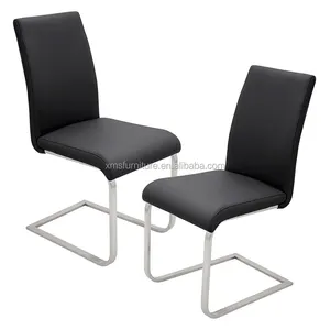 U-образный хромированный стул для столовой из ПУ кожи