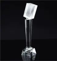 الشركة المصنعة عالية الجودة رخيصة كريستال جوائز كريستال ميكروفون الكأس للموسيقى الجوائز