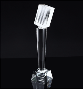 Hot Sale Manufacturer high quality cheap crystal glass awards crystal microphone trophy for music awards