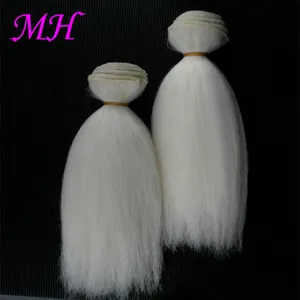 批发柔软干净的天竹牦牛头发纬纱在头发延伸白色编织头发出售