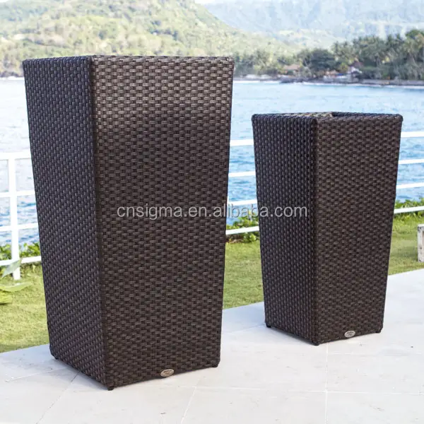 Allwetter Outdoor Indoor Französisch Rattan vertikale Garten Pflanzer