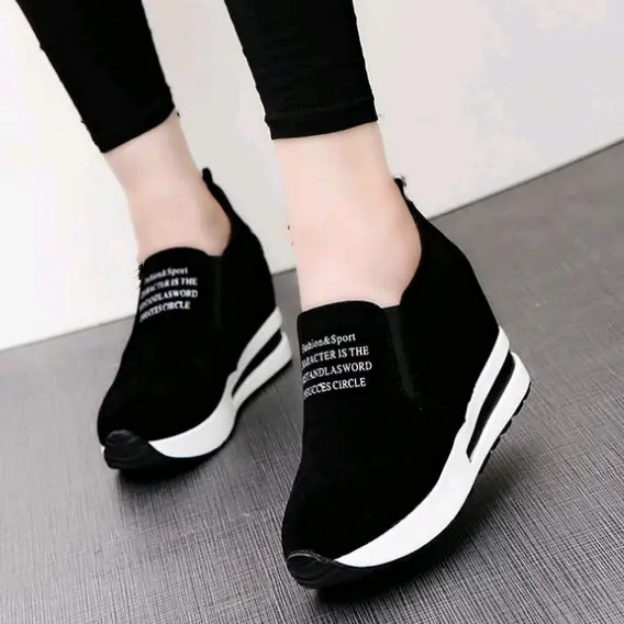 The new style Korean shoe classic slip on sports pantshoes canvas casual platform shoes