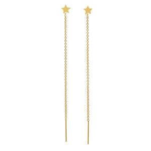 <span class=keywords><strong>Pendientes</strong></span> de Cadena con Estrella en Plata de Ley 925 Chapada en Oro de 18K, Estilo Clásico para Mujer, para Bodas, Fiestas o Regalos - Product Image 1