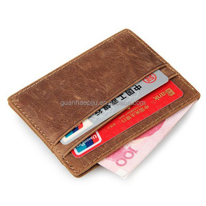 Brown Caballo Loco cuero de <span class=keywords><strong>vaca</strong></span> titular de <span class=keywords><strong>la</strong></span> tarjeta de crédito con RFID bloqueo - Product Image 4