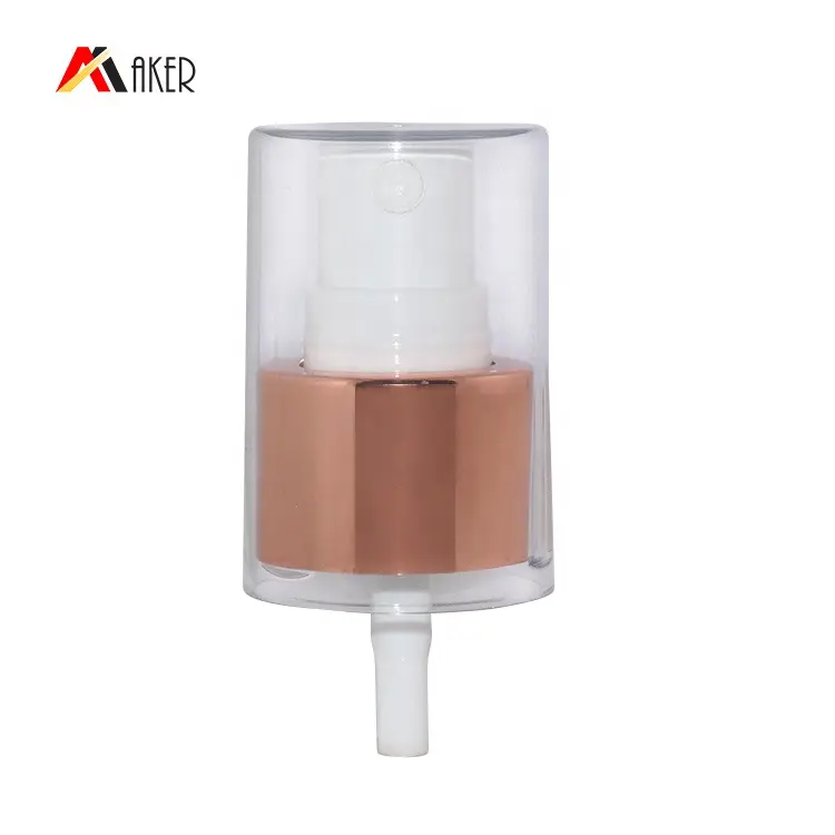 New Wholesale factory 24/410 fine rose gold aluminum covered mist sprayer pump with whole cover