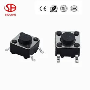 6x6x4,3 perno corto de alta temperatura resistente SMD perno corto tacto interruptor