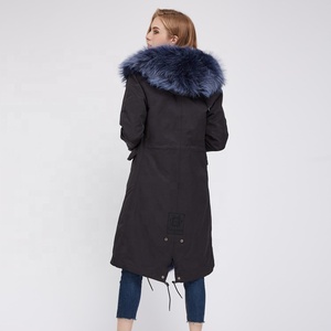 Las mujeres de piel de zorro forro mujeres abrigo de invierno cálido grueso largo chaqueta al aire libre Parka con capucha - Product Image 4