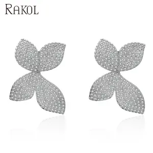 RAKOL EP706 2022 orecchini da donna di lusso con gioielleria raffinata farfalla orecchini in argento sterling 925 gioielli di moda orecchini a cerchio con libellula