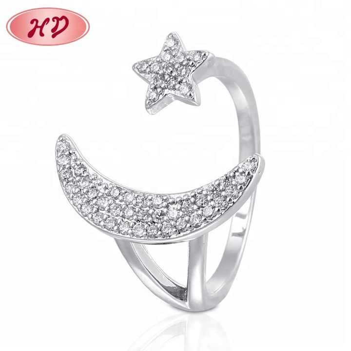 New Design Sun and Moon Adjustable Jewelry 18 Karat Gold Plated Ring Jewelry for Women
