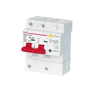 QJC OEM ODM mejor marca DZ47LE-100 D tipo 100A alta segmentación corriente Residual operada disyuntor 2 polos ELCB