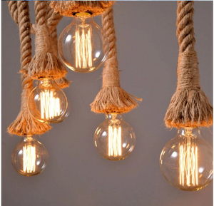 Iluminación de tienda de ropa lámpara colgante de <span class=keywords><strong>cuerda</strong></span> de cáñamo hecha a mano Vintage - Product Image 4