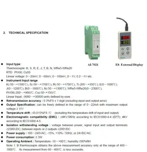 YUDIAN AI-7021D5 Supplier Pt100 Temperature Transmitter