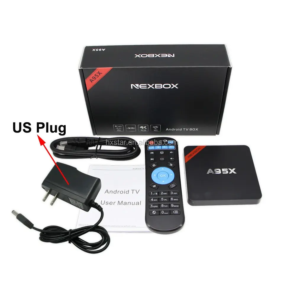 Nexbox S905X A95X एंड्रॉयड टीवी बॉक्स Amlogic ट्रैक्टर कोर स्मार्ट टीवी बक्से 1 GB 8 GB Android IPTV OTT 6.0 4 k codi16.1
