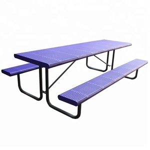 Fabricant de meubles de parc Gavin Vente à chaud table de parc et bancs commerciaux en acier et en fer tables de pique-nique extérieures en métal - Product Image 2