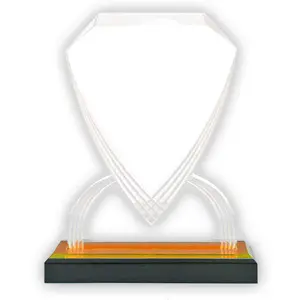 Tùy chỉnh trong suốt 7-3/4 inch Acrylic Shield Trophy giải thưởng rõ ràng tinh thể Trophy