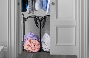 Lớn Xách Tay Gấp Quần Áo Giỏ Giặt Giỏ Vải Có Thể Gập Lại Pop Up Lưới Giặt Đôi - Product Image 6