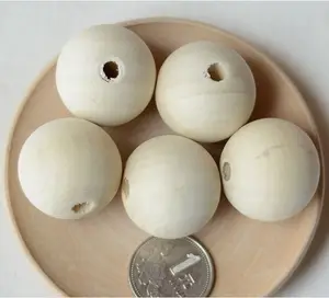 Cherry Wood Round raw wooden beads with no coatings,Cheap Wood Loose Beads with hole