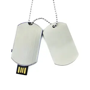 Clé USB en forme d'étiquette de chien, collier de clé USB en métal, clé USB 32 go 64 go, Logo personnalisé