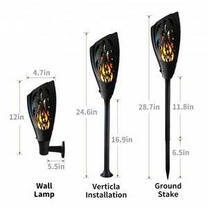 Lampe torche solaire led d'extérieur, 3 Modes, flamme dansante, décoration, chaude, mise à niveau, grande lumière de paysage, nouveauté