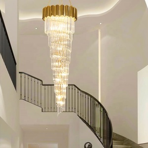 Di lusso Appesa Scala Luce Del Pendente Personalizzato Oro Lampadario di Cristallo Fantasia Casa E Hotel di Illuminazione Della Decorazione - Product Image 1