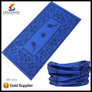 Ningbo LINGSHANG polyester bleu 24 * 50 cm multifonctionnel tube sans soudure chapellerie crâne bandana - Product Image 1