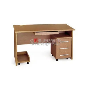 有用的 Mdf 单座教师书桌与 3 抽屉中心储物柜和学校秘书家具的 Cpu 持有人