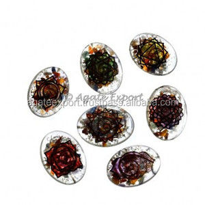 Venta al por mayor de piedras de terapia grabadas Chakra Símbolo Orgone Chakra Chips Oval Set natural Loved theme Mascot Style - Product Image 2