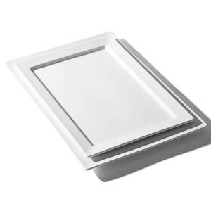 Assiettes de Buffet rectangulaires de la série 2019, plat en porcelaine blanche, pour Restaurant hôtel, assiettes à dîner, offre spéciale