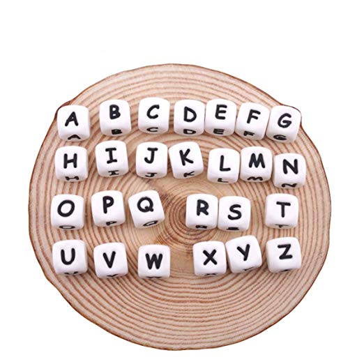 Ярдов Белый A-Z Алфавит Номер кубчиеские бусины для изготовления ювелирных изделий DIY ожерелье Bracelet-12MM