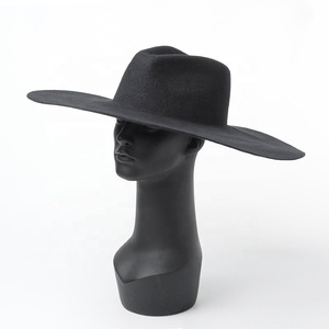 Custom Luxury 14.5cm Wide Brim Stiff Wool Felt Fedora <strong>Hat</strong> <strong>for</strong> <strong>Women</strong> Ladies Dress - Product Image 5