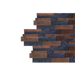 Tessere di mosaico 3d di vecchia parete di legno - Product Image 1