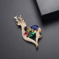 LUOTEEMI — broche en forme de cerf, bijoux de fête, mariage, pinces de Banquet, motif Animal, cadeau de noël pour femmes