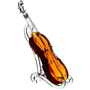 Bouteille de vin vin vin liqueur, <span class=keywords><strong>violon</strong></span> vide Unique avec support en verre, verre Transparent, carafe à whisky, Vodka - Product Image 4