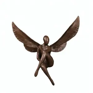 Западная сказочная скульптура, бронзовая сказочная статуя, скульптура маленького ангела, девушка, Современная Художественная Статуэтка для украшения дома