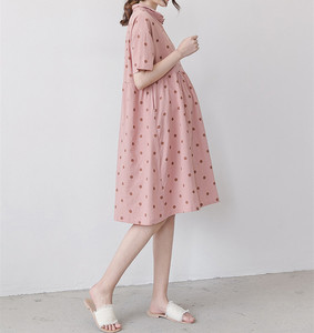 Ropa al por Mayor para Mujeres Coreanas, Vestidos <span class=keywords><strong>de</strong></span> Maternidad Casuales <span class=keywords><strong>de</strong></span> Color <span class=keywords><strong>Rosa</strong></span> - Product Image 2