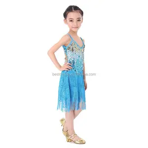 BestDance Cô Gái Dancewear Trang Phục Ăn Mặc Trẻ Em Trẻ Em Latin Salsa Phòng Khiêu Vũ Múa Váy OEM