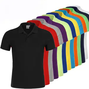 Kualitas Tinggi 100% Katun 12 Warna Cetak Kustom Bordir Logo OEM Kosong Kosong Polo Pria T Shirt Polo Shirt