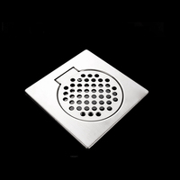 Grille de drain de sol en acier inoxydable de 15 x 15 cm (6 pouces) pour salle de bain, balcon, véranda et garage