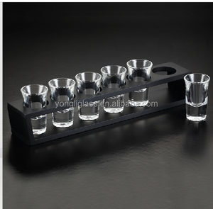 卸売鉛フリーショットグラス、木製トレイ付きショットグラス、スプリットショットグラス - Product Image 2
