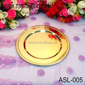 Hoge Kwaliteit Gouden & Zilveren Metalen Cirkel Plaat Voor Bruiloft Decoratie Feest Huis & Hotel Decoratie (ASL-005)